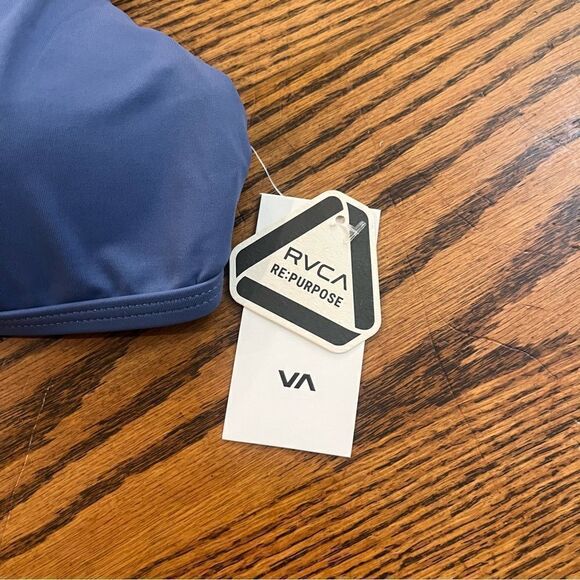 RVCA Solid Trilette Bikini Top Blue Size M - Picture 8 of 11